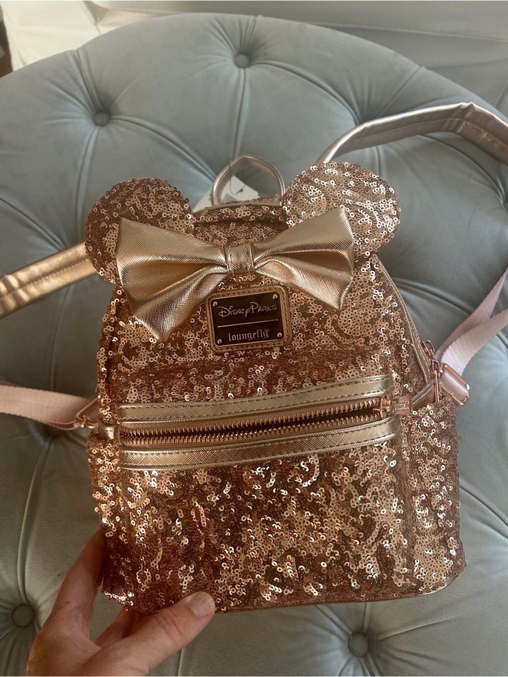 Disney Loungefly Minnie Mouse glitter small backpack